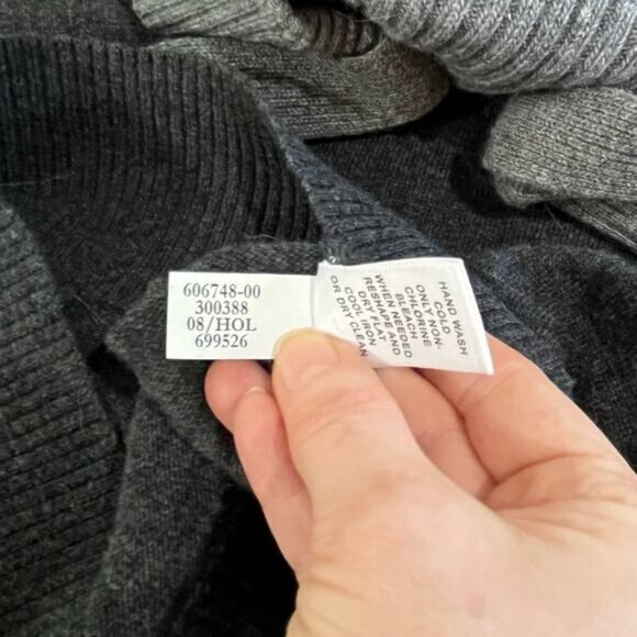 NEW Banana Republic Wool Cashmere Classic Two Tone Ribbed Cowl Neck Sweater XS - Picture 14 of 16